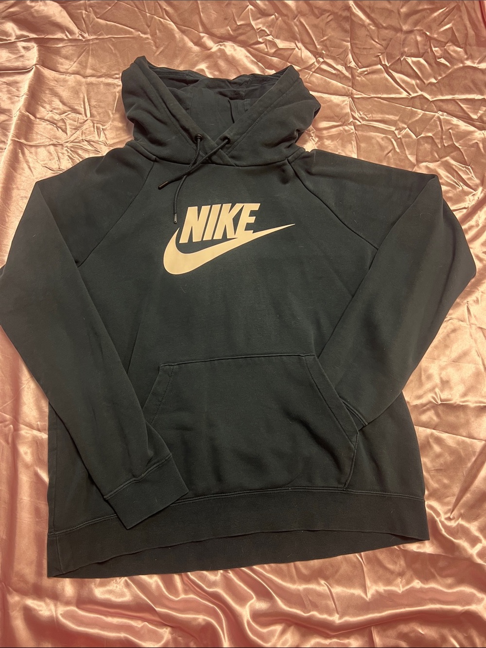 Nike Dark Teal Hoodie with White Swoosh Logo